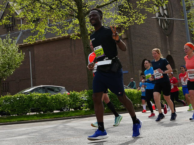 Keylane employees celebrating after completing the marathon